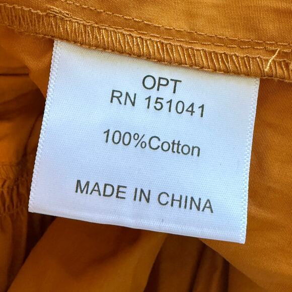 Anthropologie O.P.T. Daphne Smocked Tiered Maxi Dress In Marigold Size Large New - Picture 16 of 16